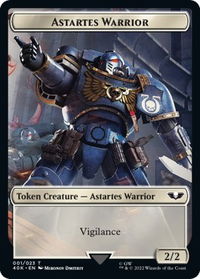 Astartes Warrior (001) // Cherubael Double-Sided Token - Universes Beyond: Warhammer 40,000 (40K) #1 // 13 - Token Magic: The Gathering Trading Card