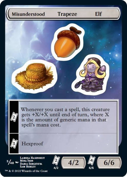 Misunderstood Trapeze Elf - Unfinity Magic: The Gathering trading card