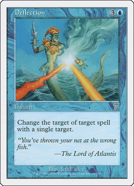 Deflection trading card from 7th Edition Deflection - 7th Edition Magic: The Gathering trading card