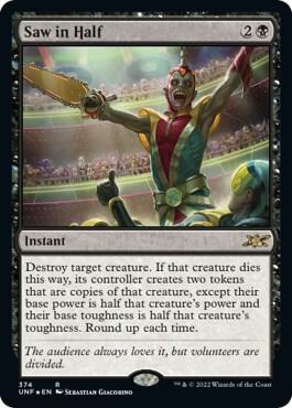 Saw in Half (Galaxy Foil) - Unfinity Magic: The Gathering trading card
