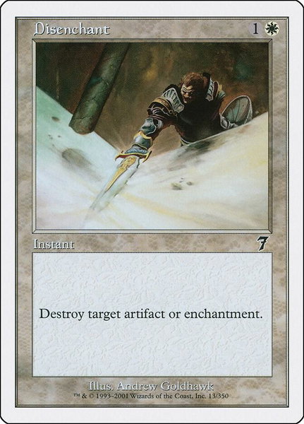 Disenchant trading card from 7th Edition Disenchant - 7th Edition Magic: The Gathering trading card