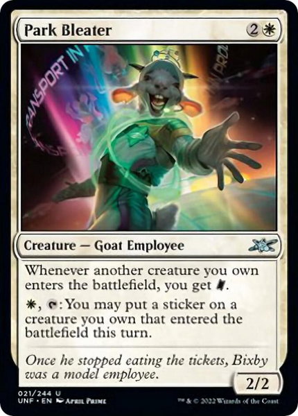 Park Bleater trading card from Unfinity Park Bleater - Unfinity Magic: The Gathering trading card