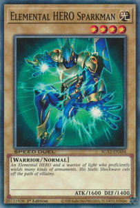 Elemental HERO Sparkman - Speed Duel GX: Midterm Paradox (SGX2) #SGX2-ENA04 - Common / Short Print YuGiOh Trading Card