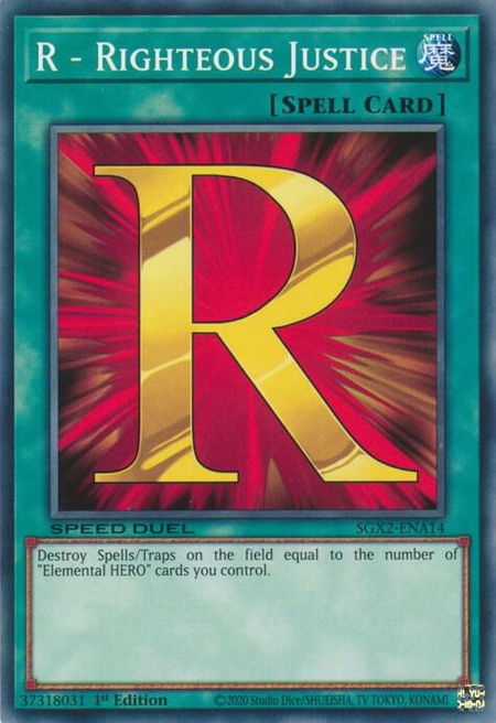 R - Righteous Justice trading card from Speed Duel GX: Midterm Paradox R - Righteous Justice - Speed Duel GX: Midterm Paradox YuGiOh trading card