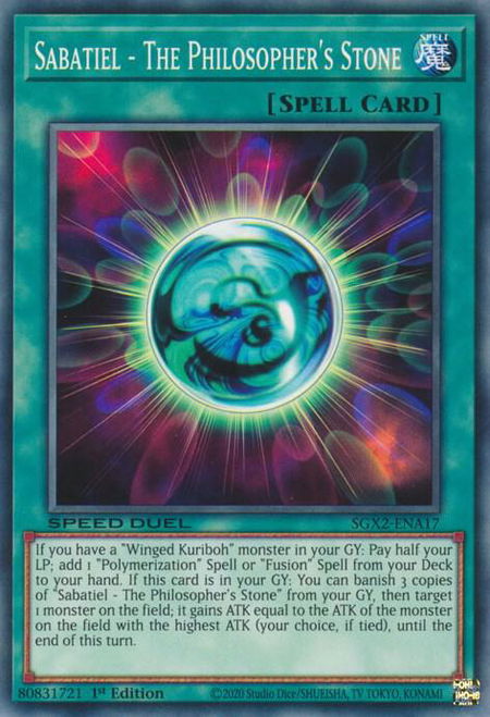 Sabatiel - The Philosopher's Stone trading card from Speed Duel GX: Midterm Paradox Sabatiel - The Philosopher's Stone - Speed Duel GX: Midterm Paradox YuGiOh trading card