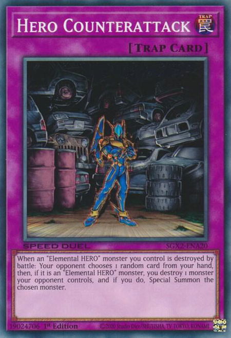 Hero Counterattack trading card from Speed Duel GX: Midterm Paradox Hero Counterattack - Speed Duel GX: Midterm Paradox YuGiOh trading card