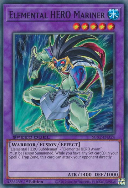 Elemental HERO Mariner trading card from Speed Duel GX: Midterm Paradox Elemental HERO Mariner - Speed Duel GX: Midterm Paradox YuGiOh trading card