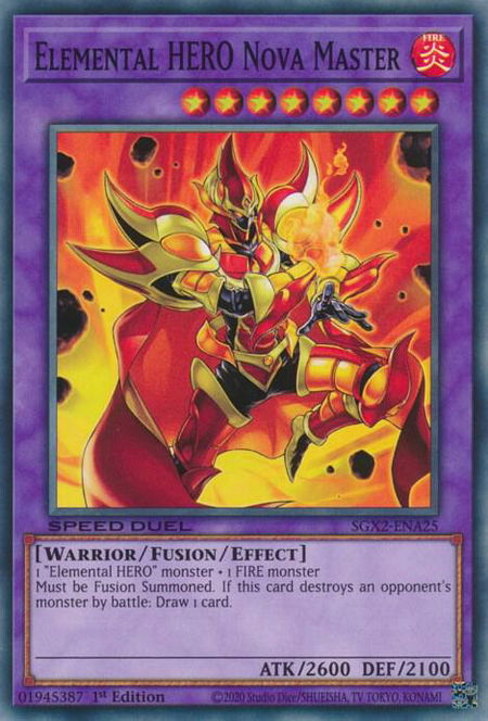Elemental HERO Nova Master trading card from Speed Duel GX: Midterm Paradox Elemental HERO Nova Master - Speed Duel GX: Midterm Paradox YuGiOh trading card
