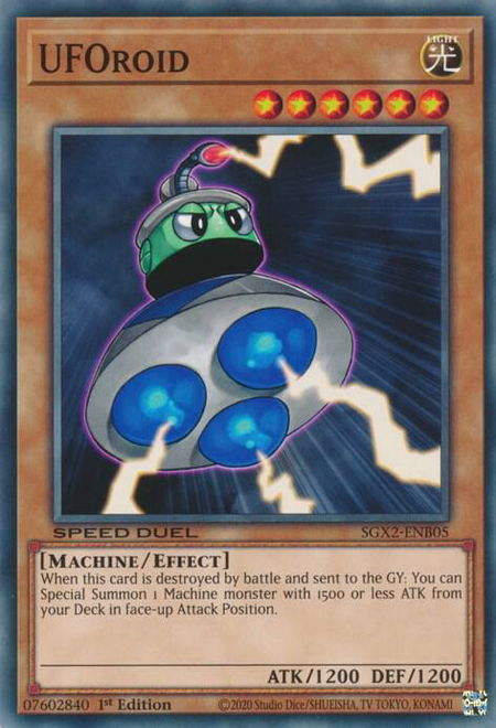 UFOroid trading card from Speed Duel GX: Midterm Paradox UFOroid - Speed Duel GX: Midterm Paradox YuGiOh trading card