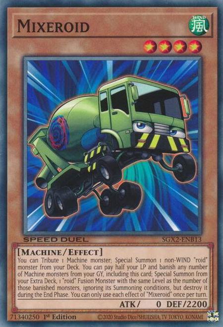 Mixeroid trading card from Speed Duel GX: Midterm Paradox Mixeroid - Speed Duel GX: Midterm Paradox YuGiOh trading card