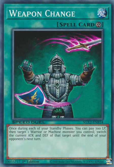 Weapon Change trading card from Speed Duel GX: Midterm Paradox Weapon Change - Speed Duel GX: Midterm Paradox YuGiOh trading card