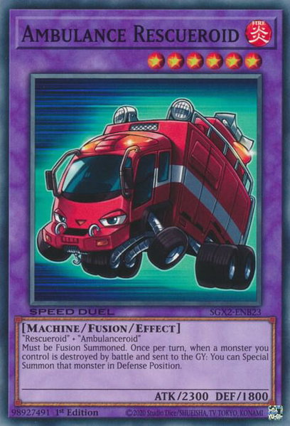 Ambulance Rescueroid trading card from Speed Duel GX: Midterm Paradox Ambulance Rescueroid - Speed Duel GX: Midterm Paradox YuGiOh trading card