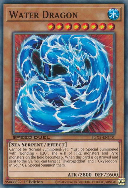 Water Dragon trading card from Speed Duel GX: Midterm Paradox Water Dragon - Speed Duel GX: Midterm Paradox YuGiOh trading card