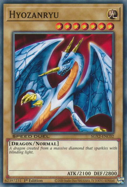 Hyozanryu trading card from Speed Duel GX: Midterm Paradox Hyozanryu - Speed Duel GX: Midterm Paradox YuGiOh trading card