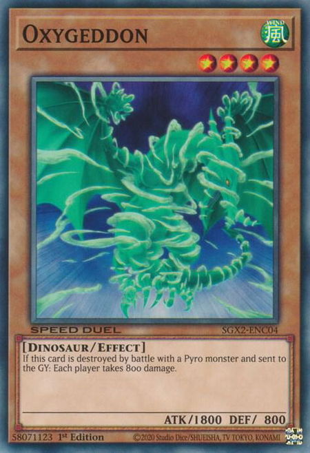 Oxygeddon trading card from Speed Duel GX: Midterm Paradox Oxygeddon - Speed Duel GX: Midterm Paradox YuGiOh trading card