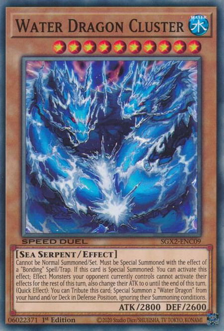 Water Dragon Cluster trading card from Speed Duel GX: Midterm Paradox Water Dragon Cluster - Speed Duel GX: Midterm Paradox YuGiOh trading card
