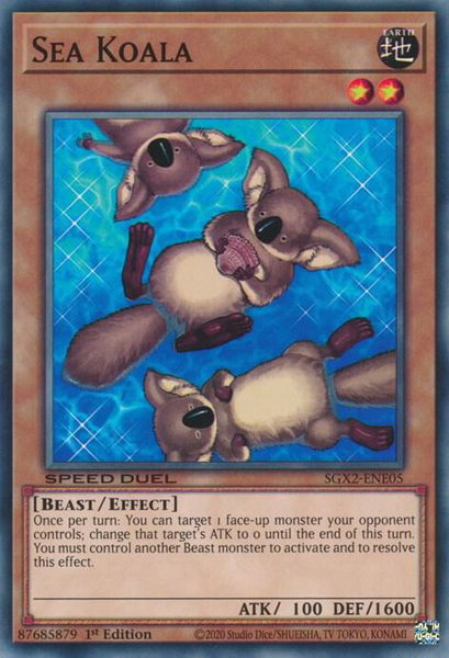 Sea Koala trading card from Speed Duel GX: Midterm Paradox Sea Koala - Speed Duel GX: Midterm Paradox YuGiOh trading card