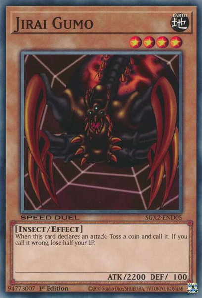 Jirai Gumo - Speed Duel GX: Midterm Paradox YuGiOh trading card