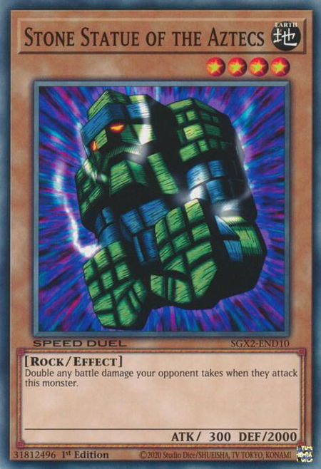 Stone Statue of the Aztecs trading card from Speed Duel GX: Midterm Paradox Stone Statue of the Aztecs - Speed Duel GX: Midterm Paradox YuGiOh trading card