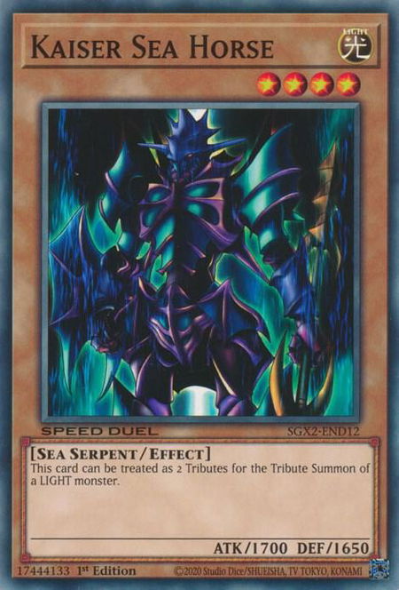 Kaiser Sea Horse trading card from Speed Duel GX: Midterm Paradox Kaiser Sea Horse - Speed Duel GX: Midterm Paradox YuGiOh trading card