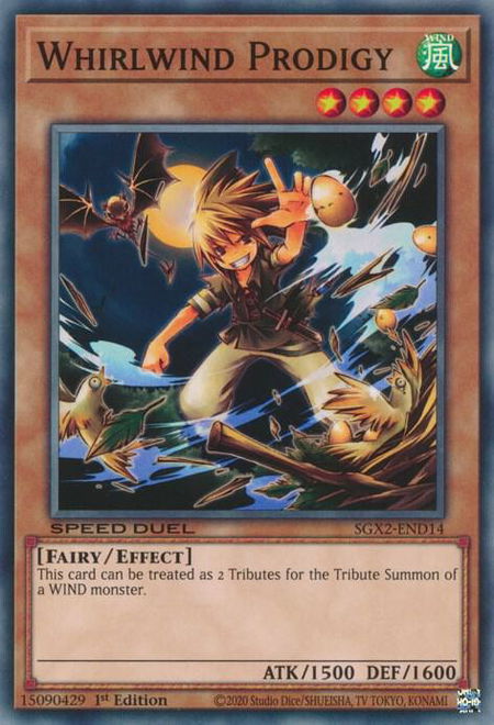 Whirlwind Prodigy trading card from Speed Duel GX: Midterm Paradox Whirlwind Prodigy - Speed Duel GX: Midterm Paradox YuGiOh trading card