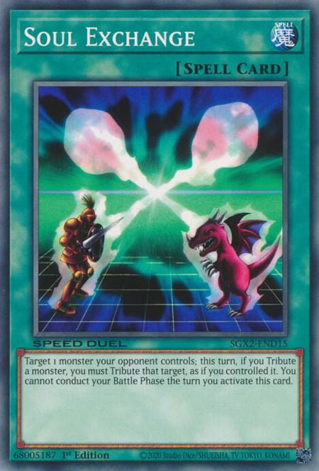 Soul Exchange trading card from Speed Duel GX: Midterm Paradox Soul Exchange - Speed Duel GX: Midterm Paradox YuGiOh trading card