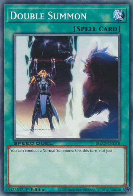Double Summon trading card from Speed Duel GX: Midterm Paradox Double Summon - Speed Duel GX: Midterm Paradox YuGiOh trading card