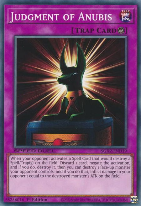 Judgment of Anubis trading card from Speed Duel GX: Midterm Paradox Judgment of Anubis - Speed Duel GX: Midterm Paradox YuGiOh trading card