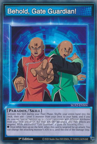 Behold, Gate Guardian! trading card from Speed Duel GX: Midterm Paradox Behold, Gate Guardian! - Speed Duel GX: Midterm Paradox YuGiOh trading card