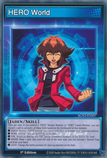 HERO World trading card from Speed Duel GX: Midterm Paradox HERO World - Speed Duel GX: Midterm Paradox YuGiOh trading card
