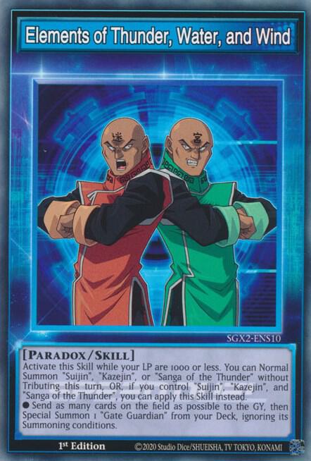 Elements of Thunder, Water, and Wind trading card from Speed Duel GX: Midterm Paradox Elements of Thunder, Water, and Wind - Speed Duel GX: Midterm Paradox YuGiOh trading card