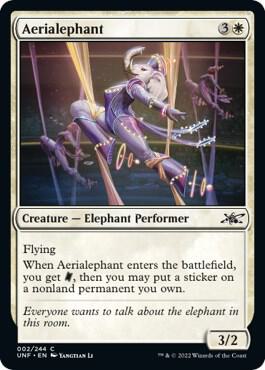 Aerialephant trading card from Unfinity Aerialephant - Unfinity Magic: The Gathering trading card