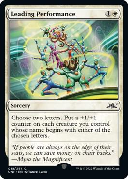 Leading Performance trading card from Unfinity Leading Performance - Unfinity Magic: The Gathering trading card
