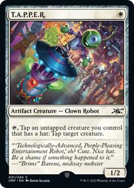 T.A.P.P.E.R. trading card from Unfinity T.A.P.P.E.R. - Unfinity Magic: The Gathering trading card
