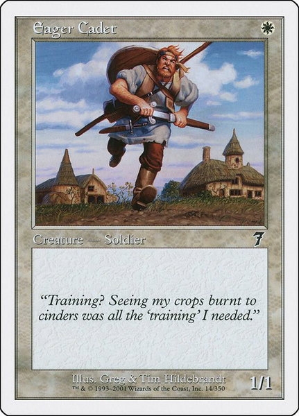 Eager Cadet trading card from 7th Edition Eager Cadet - 7th Edition Magic: The Gathering trading card