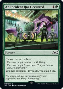 An Incident Has Occurred trading card from Unfinity An Incident Has Occurred - Unfinity Magic: The Gathering trading card