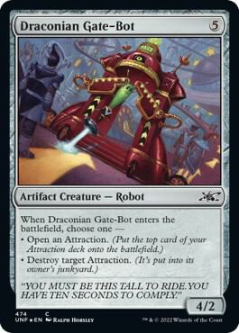 Draconian Gate-Bot (Galaxy Foil) - Unfinity Magic: The Gathering trading card