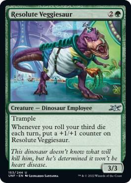 Resolute Veggiesaur - Unfinity Magic: The Gathering trading card