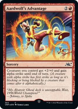 Aardwolf's Advantage (Galaxy Foil) - Unfinity Magic: The Gathering trading card
