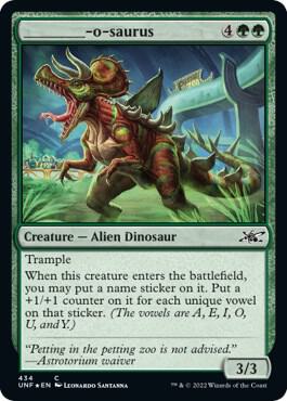 _______-o-saurus (Galaxy Foil) - Unfinity Magic: The Gathering trading card
