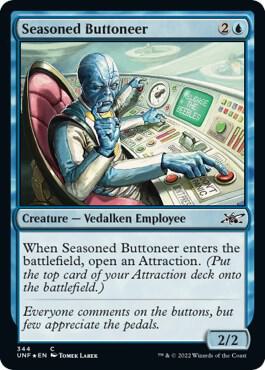 Seasoned Buttoneer (Galaxy Foil) - Unfinity Magic: The Gathering trading card