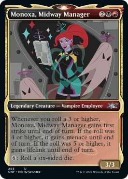 Monoxa, Midway Manager (Showcase) - Unfinity Magic: The Gathering trading card