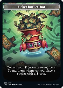 Ticket Bucket-Bot Token - Unfinity Magic: The Gathering trading card