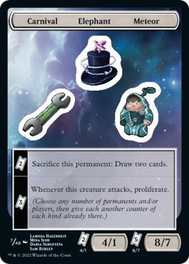 Carnival Elephant Meteor - Unfinity Magic: The Gathering trading card