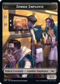 Zombie Employee Token - Unfinity (UNF) #6 - Token Magic: The Gathering Trading Card