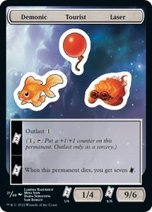 Demonic Tourist Laser - Unfinity (UNF) #21 - Token Magic: The Gathering Trading Card