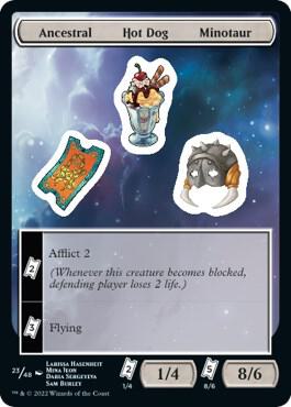 Ancestral Hot Dog Minotaur - Unfinity Magic: The Gathering trading card