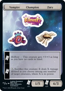 Vampire Champion Fury - Unfinity Magic: The Gathering trading card