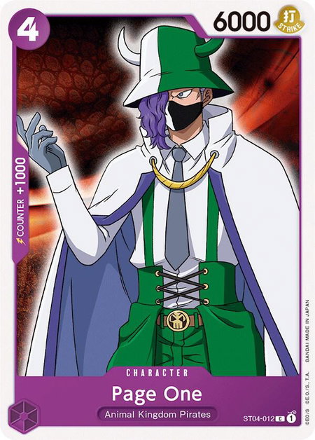 Page One - Starter Deck 4: Animal Kingdom Pirates One Piece trading card