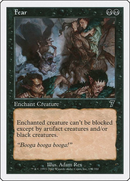 Fear - 7th Edition Magic: The Gathering trading card